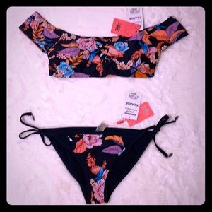 🔥 HEAT floral off the shoulder bikini. 😍NWT💥